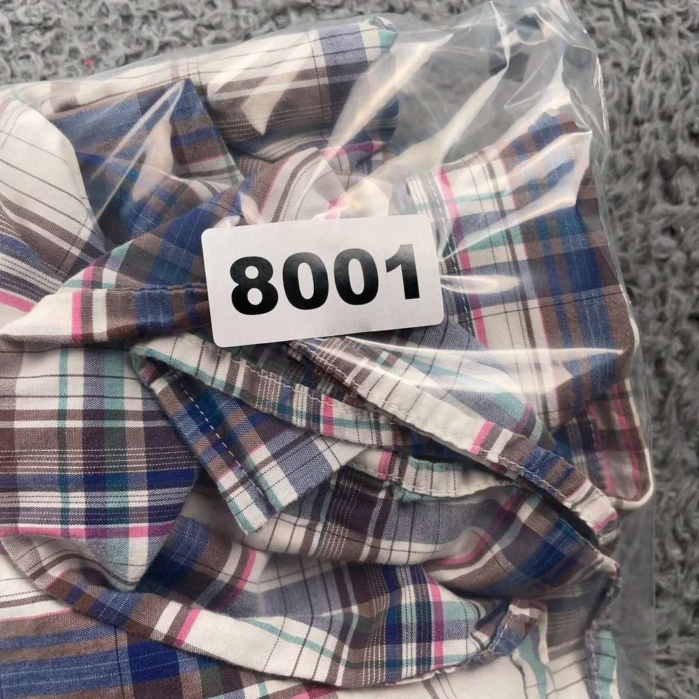 Banana Republic Shirt Mens Medium Multicolor Plaid Lightweight Cotton 15 15.5